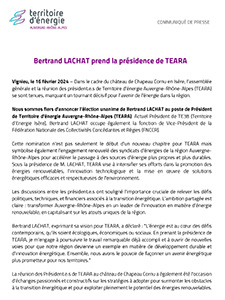 CP Bertrand Lachat prend la présidence de TEARA